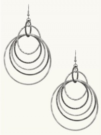 GUESS Textured Multi Orbital Hoop Earrings, SILVER