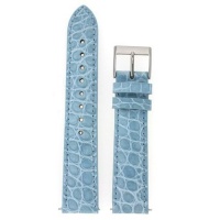 Ladies' Genuine Crocodile Watch Band Baby Blue 16mm Watchband Built-In Spring Bars