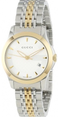 Gucci Women's YA126511 Gucci timeless Steel and Yellow PVD Silver Dial Watch