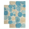 Chesapeake 2-Piece Pebbles 21-Inch by 34-Inch and 24-Inch by 40-Inch Bath Rug Set, Aquamarine