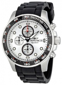 Invicta Signature II Chronograph Silver Dial Black Rubber Strap Mens Watch 7370