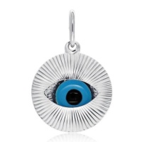 Bling Jewelry 925 Sterling Silver Moving Evil Eye Pendant