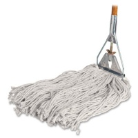 Genuine Joe GJO54201 Cotton Lightweight Wet Mop with Handle, 60 Width x 15/16 Height Head