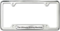 BMW Ultimate Driving Machine License Plate Frame, Made from high-polished stainless steel (looks like chrome, with the durability of stainless steel).