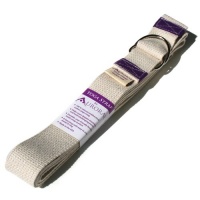 Aurorae 8-Foot Yoga Strap w/D-Ring Buckle, 100% Natural Unbleached Cotton. Made in USA.