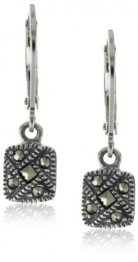 Judith Jack Sterling Silver Marcasite Square Drop Earrings