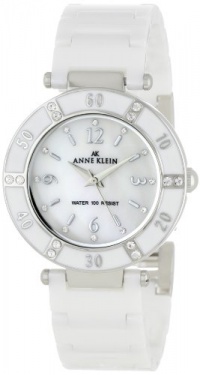 Anne Klein Women's 109417WTWT Swarovski Crystal Accented Silver-Tone White Ceramic Watch