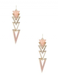 GUESS Gold-Tone and Pink Linear Earrings, POP COLOR