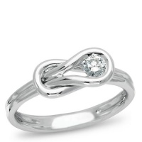 Love Knot, 14K White Gold Diamond Knot Ring, 1/3 ctw.