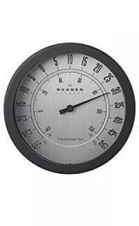 Skagen 5 Black Case Silver Dial Wall thermometer #CL-WT05SBS