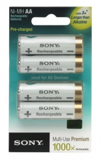 Sony NHAAB4KN Cycle Energy 2000 mAh Pre-Charged AA Rechargeable Batteries