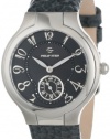 Philip Stein Women's 41-FB-CGGR Round Black Dial Grey Grainy Calf Strap Watch