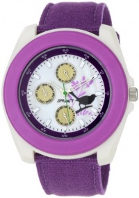 Sprout Unisex ST2006PRIVPR Eco-Friendly Corn Resin and Purple Organic Cotton Strap Watch