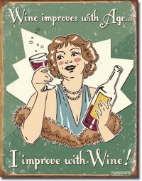 Schonberg - Wine Improved Metal Tin Sign , 12x16