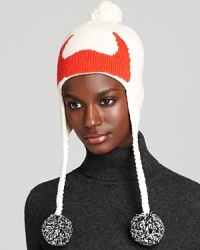 Unleash your inner bad-girl with kate spade new york's devilish ear flap hat.