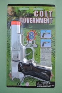 Toy Semi Automatic Cap Gun **Silver Plated Colt Style**