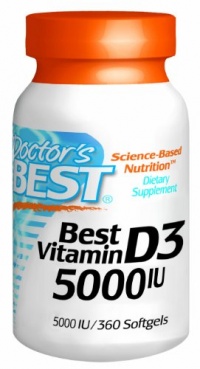 Doctor's Best Vitamin D3 5000iu Soft-gels, 360-Count