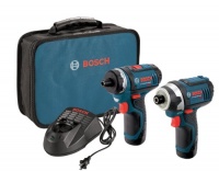 Bosch CLPK27-120 12-Volt Max Lithium-Ion 2-Tool Combo Kit (Drill/Driver and Impact Driver) with 2 Batteries, Charger and Case