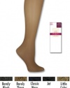 Hanes Silk Reflection Plus Silky Sheer Knee High Enhanced Toe - 6 pairs Jet,One Size