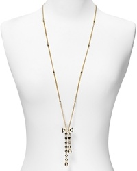 Pair this gold MARC BY MARC JACOBS bow necklace with a deep v neck top and your favorite pair of skinny jeans for an effortlessly chic look.