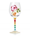 Pairing festive stripes with bold blooms, this set of floral Stripe wine glasses from Clay Art glassware rejuvenates your daily routine with a double dose of color and style, all in vibrantly hand-painted glass. (Clearance)