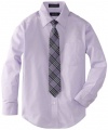 Nautica Boys 8-20 Dress Shirt and Tie Set, Grape Touch, 10