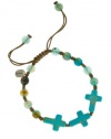 CHAN LUU Aqua Fire Agate Cross Bracelet