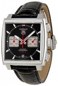 TAG Heuer Men's CAW2114.FC6177 Patent Leather Analog with Black Dial Watch