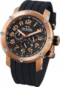 TW Steel Men's TW131 Grandeur Tech Black Rubber Chronograph Dial Watch