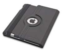 Devicewear Detour 360 Rotating Black Vegan Leather Case for iPad 2/3/4 Case with On/Off Switch (DET-IP3-BLK)