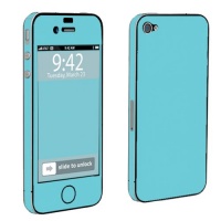 Apple iPhone 4 or 4s Full Body Vinyl Decal Protection Skin Turquoise Blue