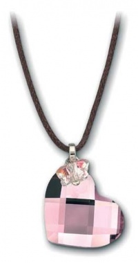 Swarovski Pink Heart and Mini AB Butterly Pendant 877254