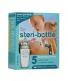 Steribottle BPA-Free 0-3 Months Baby Bottles Medium Flow, Clear, 5-Counts