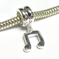 Sterling Silver Music Note Dangle Bead For Pandora Troll Chamilia Biagi European Charm Bracelets