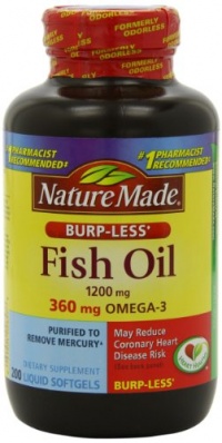 Nature Made Fish Oil 1200 Mg Burp-less, Value Size, 200-Count