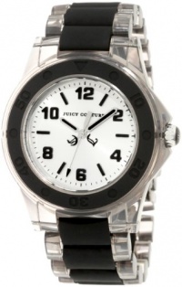 Juicy Couture Women's 1900870 Rich Girl Clear Plastic Bracelet With Black Silicone Inlay Watch