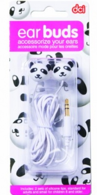 DCI 30314 Panda Earbuds - Retail Packaging - Black/White