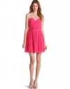 ERIN Erin Fetherston Women's Chiffon Piped Pleat Dress, Neon Pink, 4