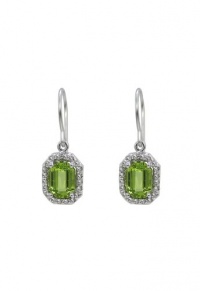 Effy Jewlery Peridot & Diamond 14K White Gold Earrings, 2.20 TCW