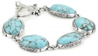 Lucky Brand Turquoise Set Stone Toggle Bracelet