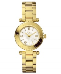 An elegantly golden timepiece made for the modern woman, by Gc Swiss Made Timepieces.