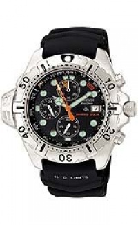 Citizen Men's BJ2000-09E Eco-Drive Aqualand Stainless Steel Black Rubber Dive Watch