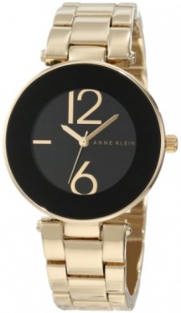 Anne Klein Women's AK/1074BKGB Black Dial Gold Tone Bracelet Watch