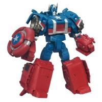 Marvel The Avengers Transformers Mech Machines Concept Series Captain America to Assault Cruiser Figure