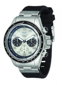 Vestal Men's ZR2CS01 ZR-2 Rubber Chrono Silver Case With Black Silicone Watch