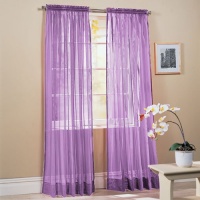 2-Piece Solid Lavender Purple Sheer Window Curtains/Drape/Panels/Treatment 60w X 84