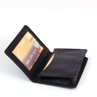 New Leather Business Card Holder Expandable Wallet Money Card Case Black Mens