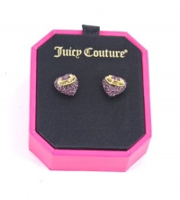 Juicy Couture Pave Heart Stud Earrings