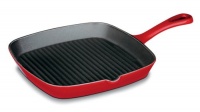 Cuisinart CI30-23CR Chef's Classic Enameled Cast Iron 9-1/4-Inch Square Grill Pan, Cardinal Red