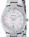 Fossil Women's AM4175 Glitz Quartz Pink Mother-Of-Pearl Dial Watch